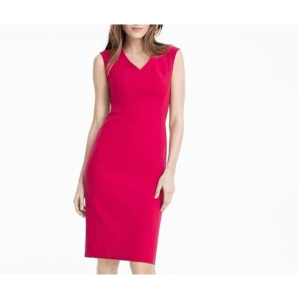 WHBM Dress 12 Dark Pink Sleeveless Stretch Career Church NWT $160
